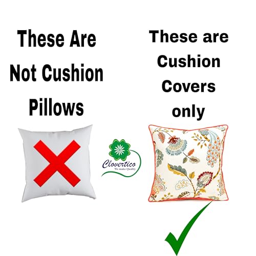 Image of Handmade Throw /Pillow Cushion Cover : 100% Cotton Fabric : High Thread Count : Set of 5