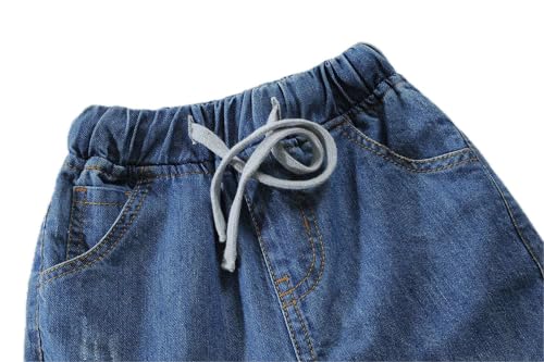 Boys Jeans Kids Straight Jeans Stretchable Elastic Waist Denim Pants3