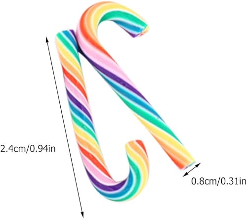 Miniatura 3 de PRETYZOOM 90 bastones de caramelo de Navidad, mini bastones de caramelo pequeños, bastones de caramelo falsos, decoración de Navidad, 0.94 x 0.31