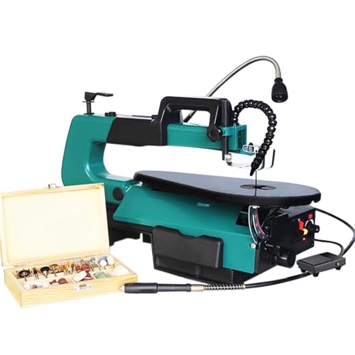 Sierra de calar de 120 W for bricolaje, sierra de marquetería for madera, profundidad de corte de 50 mm (incluye 10 hojas de sierra), máquina de corte con velocidad ajustable. Instrumento de medición