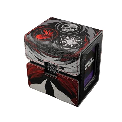 Ai Armor MTG Commander 100+ Card Custom Art Deck Box With Storage (Black/Red/White)