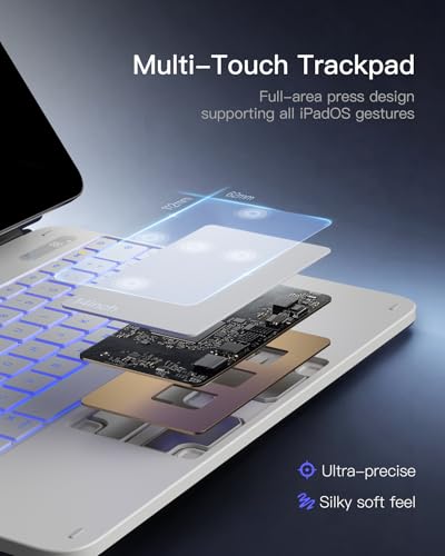 Inateck for iPad Air 13" Case with Keyboard, Slim Design, Milky White - image 6