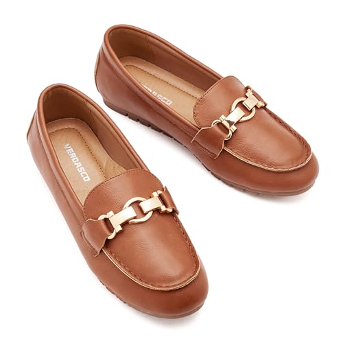 Image of VERDASCO Women's Loafers Comfort Slip-Ons Flat Work Shoes Casual Moccasins Penny Loafers Lady Dress Shoes