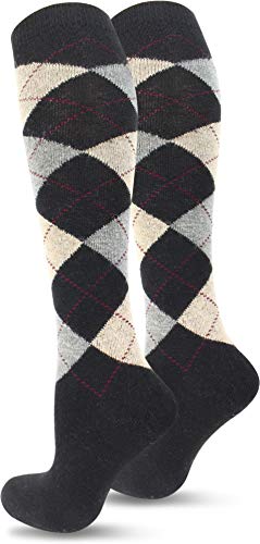 Circle Five 3 Paar wärmende Kniestrümpfe mit Schafwolle und Alpakawolle für Damen - Reitkniestrümpfe Größe 39/42