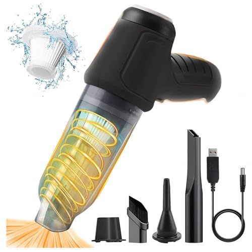 Wizvox Aspirador para Coche Potente, Soplar, Aspirar Y Bombear Tres En Uno Aspiradoras Potentes Coche Casa Doble Uso Mini Aspiradora, para Coche, Hogar, Oficina.,Black