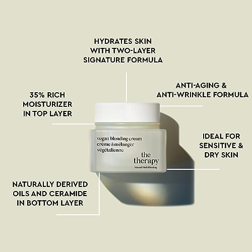 The Face Shop The Therapy Vegan Blending Cream Face Moisturizer - Soothing, Anti-Aging, Anti-Wrinkle, Firming Cream - Refillable - Face Cream Ideal for Sensitive & Dry Skin - Korean Skin Care - Image 6