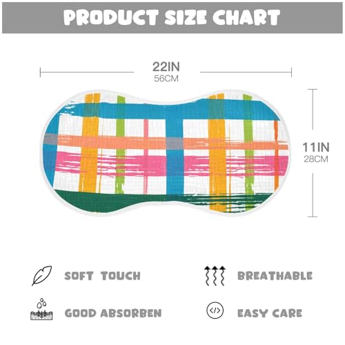 Baby Burp Cloths, Soft Absorbent Burping Cloths for Babies, Cotton Milk Spit Up Rags, Large Size for Newborns, Baby Boys and Girls (Rainbow Plaid)4