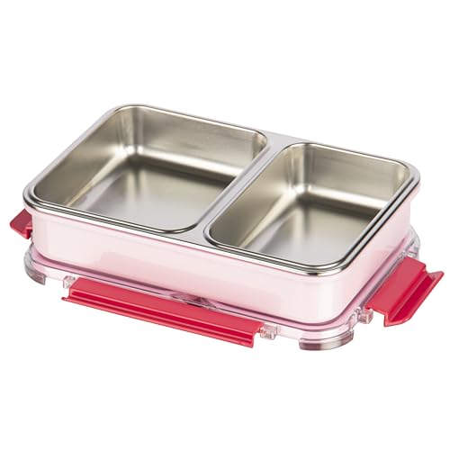 Image of Polyset Munch Mate 1000 2 PARTITION - Pink Compartment Stainless Steel Lunch Box, Leakage Proof Lunch Box for School Kids and Adults Pack of 1 1000ml