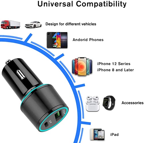 Urbanx Fast Car Charger 21W Car And Truck For Alcatel Go Flip 3 With Pd 3.0 Usb Charger - Black Comes With Usb A To Micro Usb Cable 3.3Ft 1M #TOP5