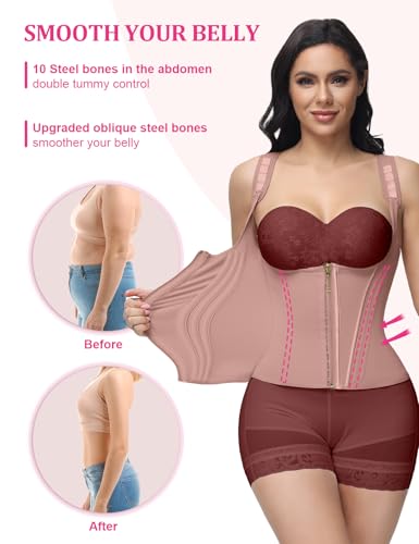 Image of SHAPSHE Waist Trainer for Women, Tummy Control Sports Girdle, Workout Body Shaper with Adjustable Shoulder Strap