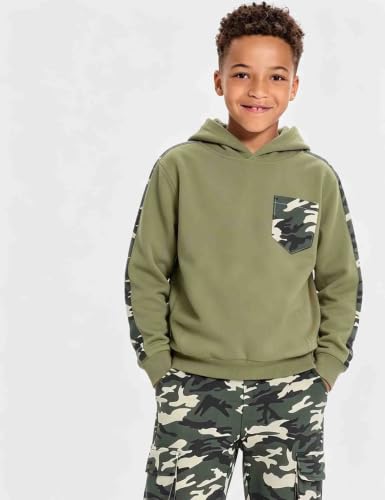 Image of mksodopy Boys Clothes Long Sleeve Hoodie and camouflage cargo pants Boy Outfits for 6-16 Years