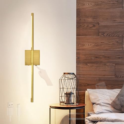 Lámpara de pared regulable con carga USB y rotación de 350° para el dormitorio