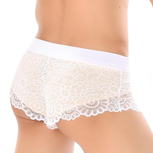 Mens Lace Underwear Sissy Pouch Boxer Briefs Mesh Pants Soft Bikini Breathable Cheeky underpants Bulge Pouch for Men3