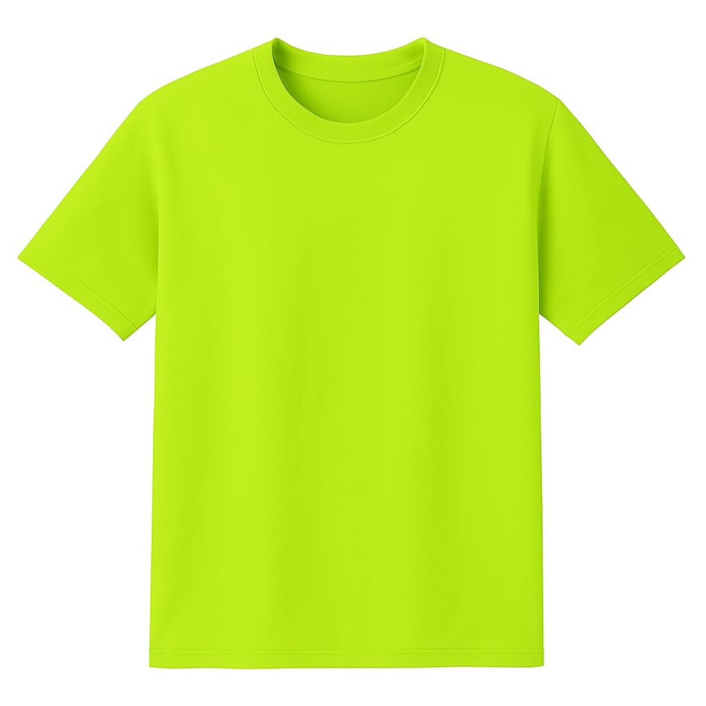 GOLDENROW Heavy Cotton High-Visibility Safety Green & Orange Short Sleeve T-Shirt, 50/50 Cotton/Polyester, 5.3 oz.