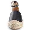 Alexis Leroy Women’s Closed Toe Ankle Strap Platform Espadrille Sandals Black 6 UK #2
