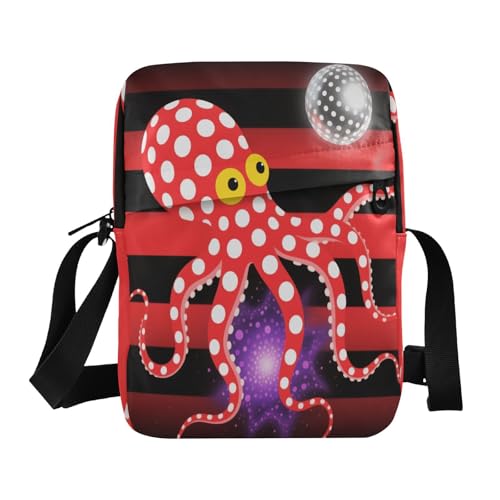 messenger bags mens crossbody bag Womens Cross Body Purse Adjustable Strap for School School- Red Dots animal sea