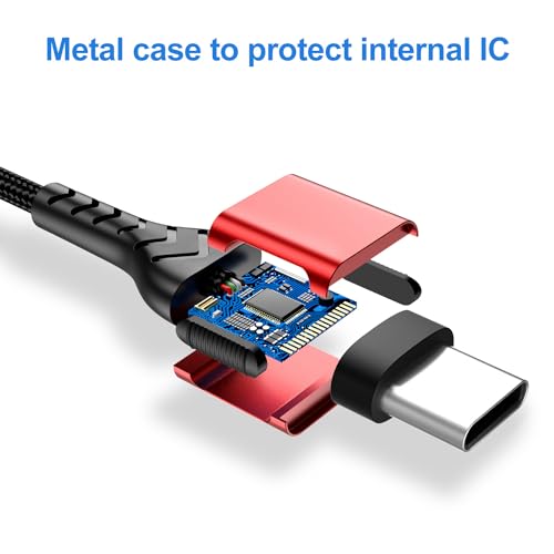Image of Durcord 2Pack 10ft USB C to USB C Cable, 100W Fast Charging, Compatible with iPhone 15 Pro /Plus /Max, Android /Phone /Pad, Red