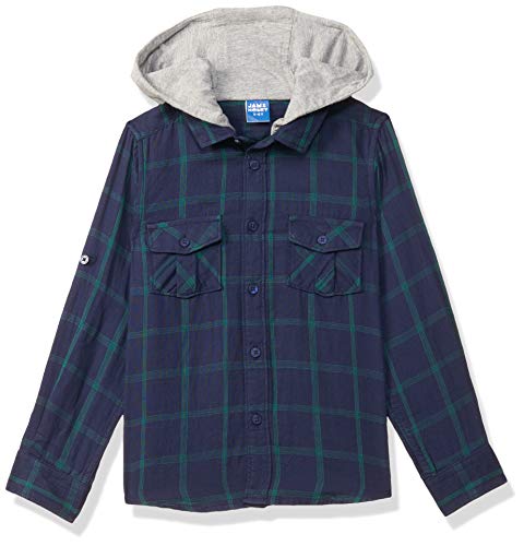 Image of Amazon Brand - Jam & Honey Boy's Regular Button Down Shirt (PAG-135 Navy 2 5 6 Years)