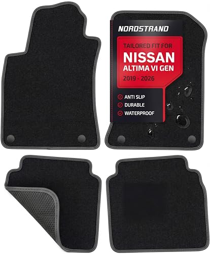 Floor Mats for Nissan Altima 2019-2026 - Custom 3D Fit Mats for Nissan Altima 6th Generation (L34) - 1st & 2nd Row - Anti-Slip Backing - 22oz Heavy Duty Carpet Mat