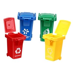 Alasum 4Stücke Mini Mülleimer Müllsortierspielzeug