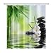 Zen krajobrazowa zasłona prysznicowa Creek Stone Lotus Budda zasłona łazienkowa, wodoszczelna, z poliestru, z haczykami, 240 x 200 cm
