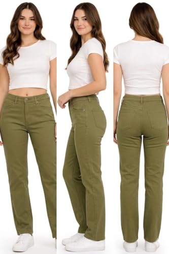 Image of Women Jeans Wide Leg High Waist Straight Fit Casual Pants - Everyday Comfort & Trend Style