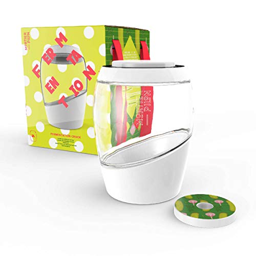 Mortier Pilon - Fermentation Kit with 2L Glass Fermentation Crock, Lid, Weight and 45 Recipe Book – Make Sauerkraut, Kimchi, Pickles Or Any Fermented Probiotic Foods - Thumbnail 3