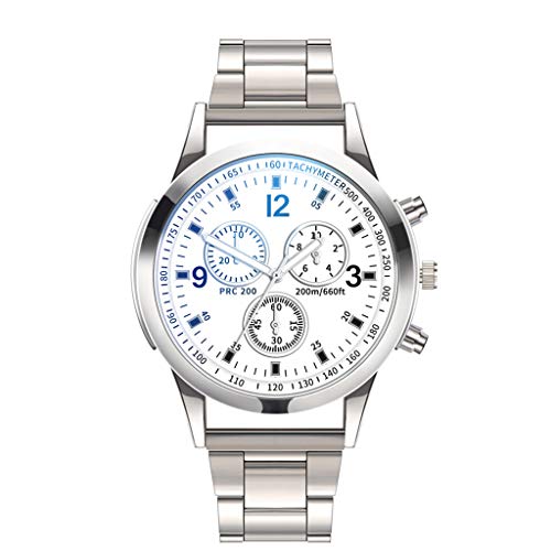 NCQiFei Herren, Edelstahl Analog Quarzuhr, Perfektes Quarzwerk Kratzfest Analog Chronograph Business Armbanduhren, Quarz Chronograph Uhren Herrenuhr Casual Armbanduhr für Männer (C) Cover