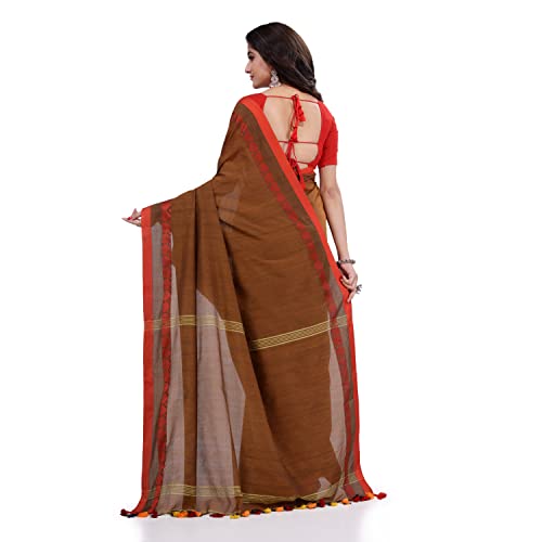 Image of dB DESH BIDESH Women`s cotton saree for woman handloom cotton georgette silk party, wear latest, loveria new, collection farewell soft mulmul linen cotton sarees for women with unstitched blouse