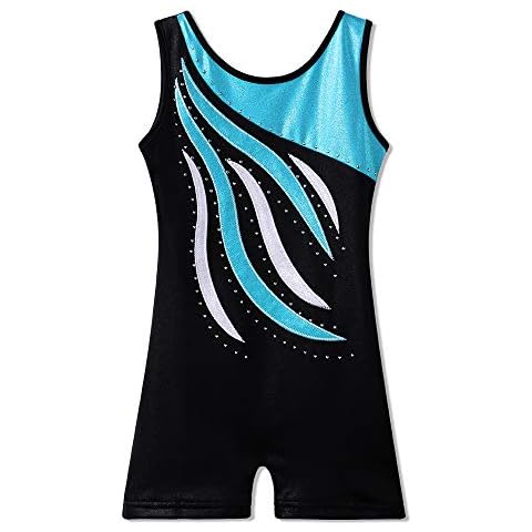 BAOHULU Toddler Girls' Gymnastics Leotard with Sparkle Embroidery Cover