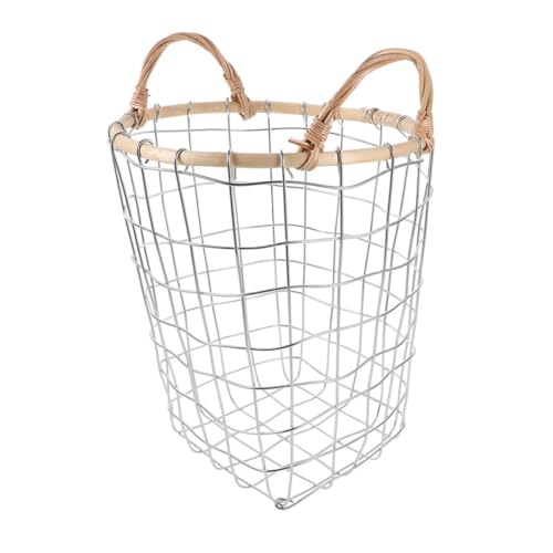 MUELODSIC Cesta para guardar leña cestas de metal canasta de leña pequeña cesta redonda titular de registro cestas para mantas canasta de grande para sala de estar cesta cesta planchar