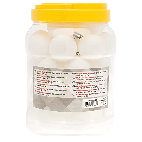 Foto von Idena - Tischtennisbälle 36 Stück in weiß, Durchmesser ca. 4 cm nach ITTF Wettbewerbsrichtlinien, 1 Stern Qualität, für den Verein, in der Freizeit und Hobbysportler