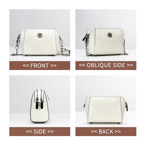 Image of Genuine Leather Small Crossbody Bags for Women | Lightweight Shoulder Purse, Designer Handbag with Adjustable Strap, Casual Travel Everyday Bag