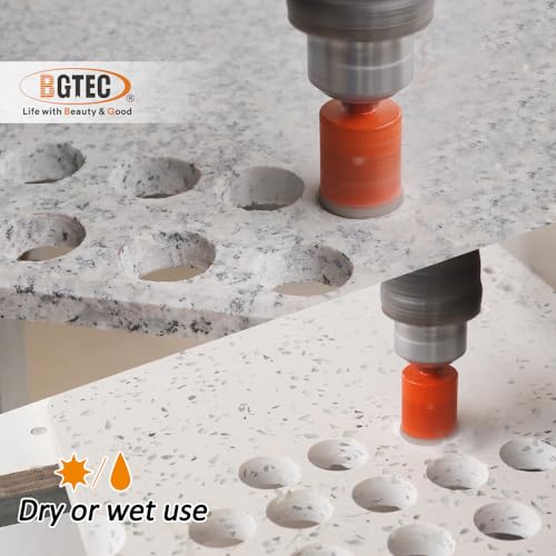 Dry Diamond Core Drill Bits,BGTEC 1pc 1\" Diamond Hole Saw with Triangle Shank for Porcelain Tile,Ceramic Granite Marble Stone Masonry Brick