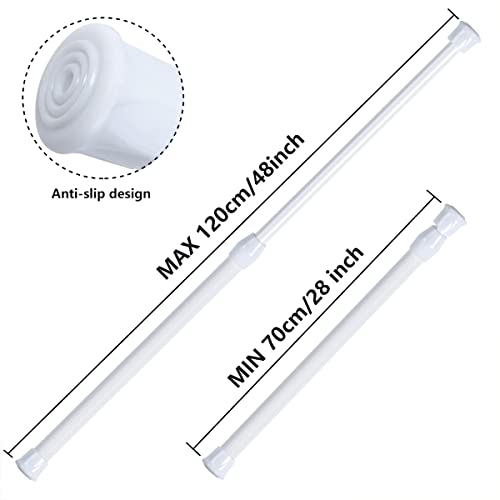 Tension Rods - 5 Pack Cupboard Bars Tensions Rod Curtain Rod Closet Rod 28" To 48"(Approx.) Extendable Width Adjustable Spring Tension Rods Fit In The Spaces To Stay Up #TOP1