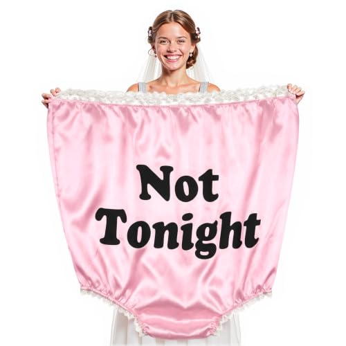 Hosrnovo Bridal Shower Gifts,28Inches Big Granny Panties for Bride and Groom Funny Underwear for Bachelorette Party (Pink Bride)