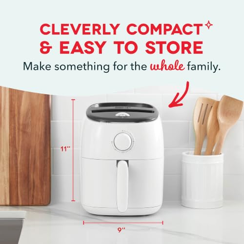 Image of Dash Tasti-Crisp Air Fryer - AirCrisp Technology - Compact Design with Adjustable Temperature Control - Nonstick Fry Basket & Auto Shut-Off Feature - 2.6 Quarts - White