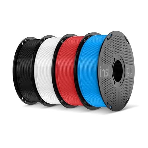 Inslogic TPU Filament 1.75mm, 95A Soft 3D Printer Filament, Flexible 3D Filament 1kg×4 Spools (2.2lbs×4), Durable & Wear-Resistant, Dimensional Accuracy +/- 0.02 mm (Black+White+Red+Sky Blue)
