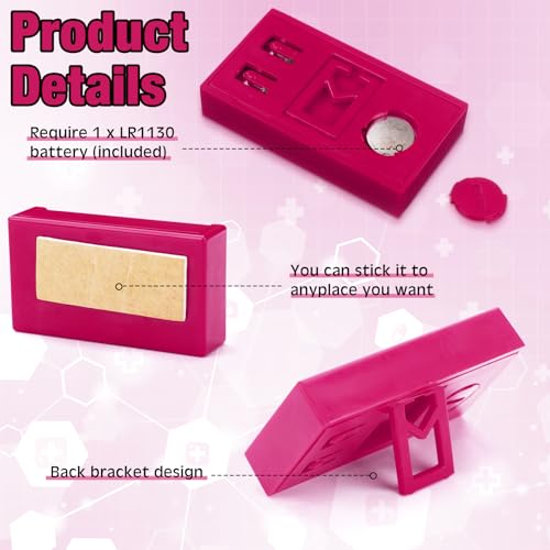 Image of Frienda 6 Pieces Mini Digital Clock Small Digital Clock Stick on Battery Operated Self Adhesive Bracket for Car Dashboard Fridge (Red)