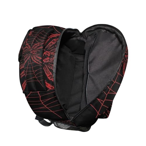 Halloween Spider Web Black Backpack Laptop Tablet Travel School Bag with Name Tag for Boys Girls4