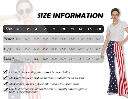 Bell Bottom Jeans for Women High Waisted Stretch American Flag Flare Jeans Denim Bootcut Pants3