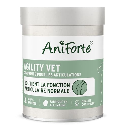 AniForte Comprimés pour articulations pour Chiens AgilityVet 120 pièces - Comprimés naturels pour articulations à Base de Moule à lèvres Vertes, Griffe du Diable, collagène & glucosamine