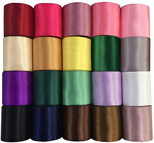 Image of DIY Crafts 10 Meter, Colour Combo, 1-2 inchinch Satin Both Face Solid Polyester Ribbon 9-25 Colors Unsorted Bulk Lots Mix for Gift Wrapping Party Decoration Arrangement Chri (10 Meter, Colour Combo)