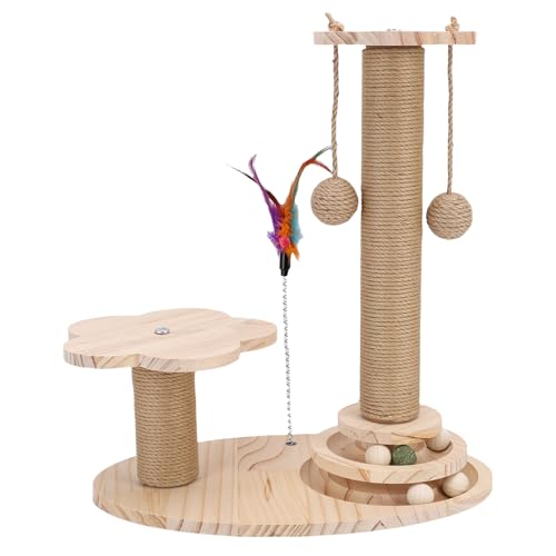 Rascador para gatos torre con base de madera sólida 46 cm miniatura 5