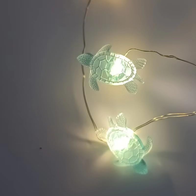 zhonghua Sea Fairy String Light, 3M 30LED Beach String Lights Ocean Decor String Lights Silver Wire Battery (Turtle)