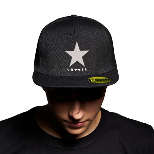 Retro Black Star Rock Star Noir Casquette Snapback Originale à Visière Plate Réglable et Unisex...