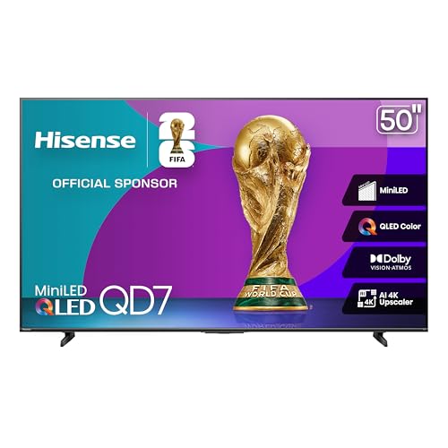 Hisense 50' Class QD7 Series Mini-LED 4K UHD Smart Fire TV (50QD7QF, 2025 Model) - QLED, HDR10+,...