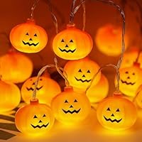PAWARSO Halloween Lights Pumpkin Lights 3 Metres 20 LEDs,2 Modes Waterproof Fairy Lights Battery Operated for Halloween Decorations