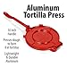 Chef's Secret Red Press, Durable Quickly Easily Makes Delicious Tortillas for Any Recipe, 6-Inch, One Size, Multicolored