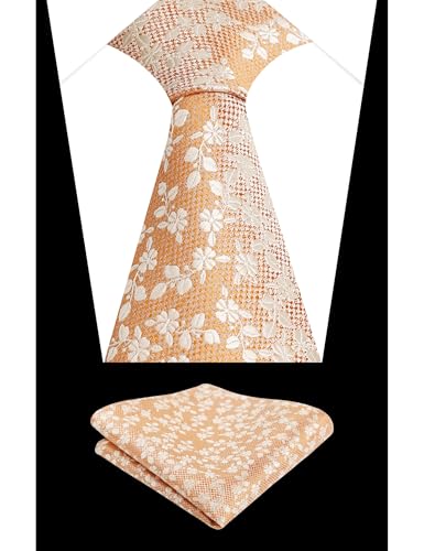 Image of Alizeal Mens 3.15inches Leaf Flower Pattern Tie Set